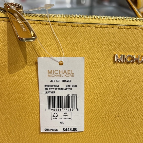 MICHAEL KORS JET SET TRAVEL SMALL SHOULDER CROSSBODY BAG WITH TECH ATTCH AIRPOD - Picture 9 of 16